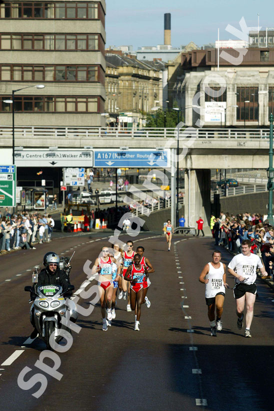 Blind athlete taking part in the 2003 BUPA great North Run